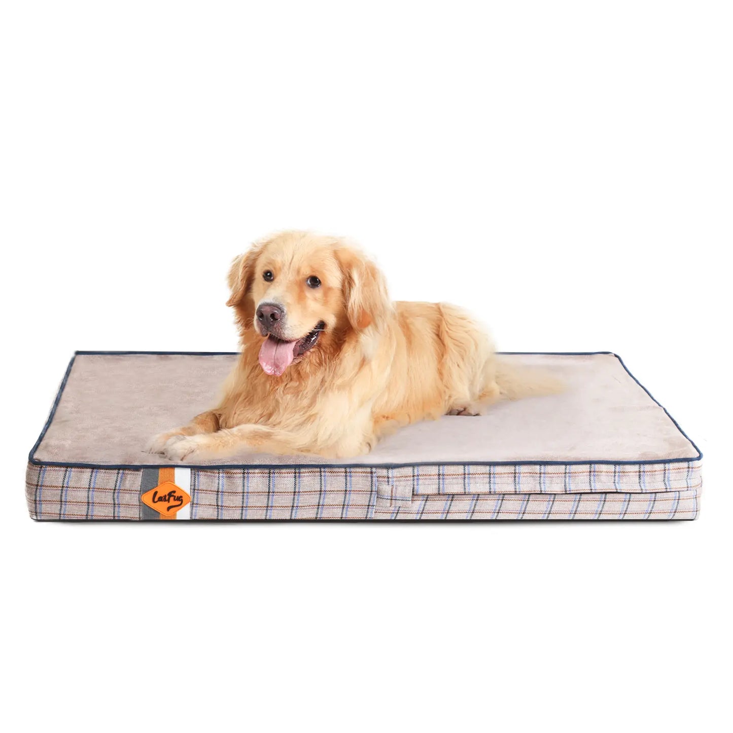 Laifug Orthopedic Memory Foam Dog Bed (46" x 28" x 4") with Waterproof Liner, Removable Washable Cover, and Ergonomic Design