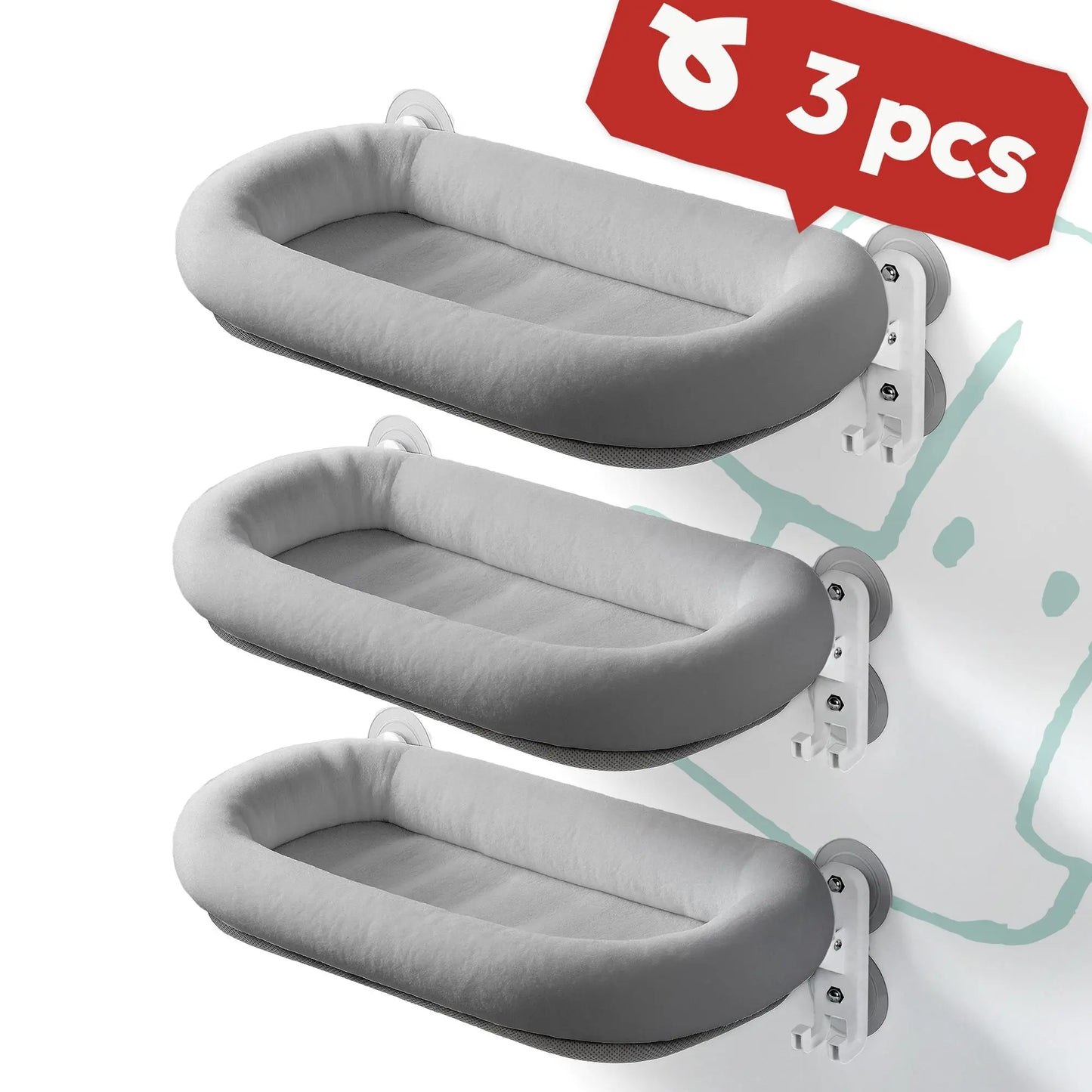 Cordless Cat Window Perch and Hammock with Removable Double-Sided Fabric Cover - Perfect for Indoor Pets, Sunbathing, and Neck Support, Ideal Valentine's Gift for Kittens