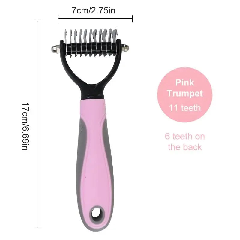 Double-Sided Dog Grooming Comb for Efficient Hair Removal - Professional Pet Grooming Tool