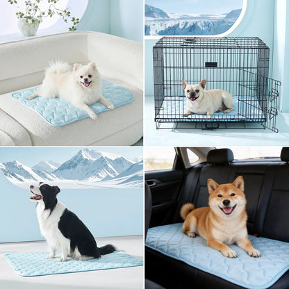 MIXJOY All-Size Dog Cooling Mat with Q-Max > 0.5 for Instant Temperature Reduction - Durable, Machine Washable, Anti-Slip Design for Indoor and Outdoor Use