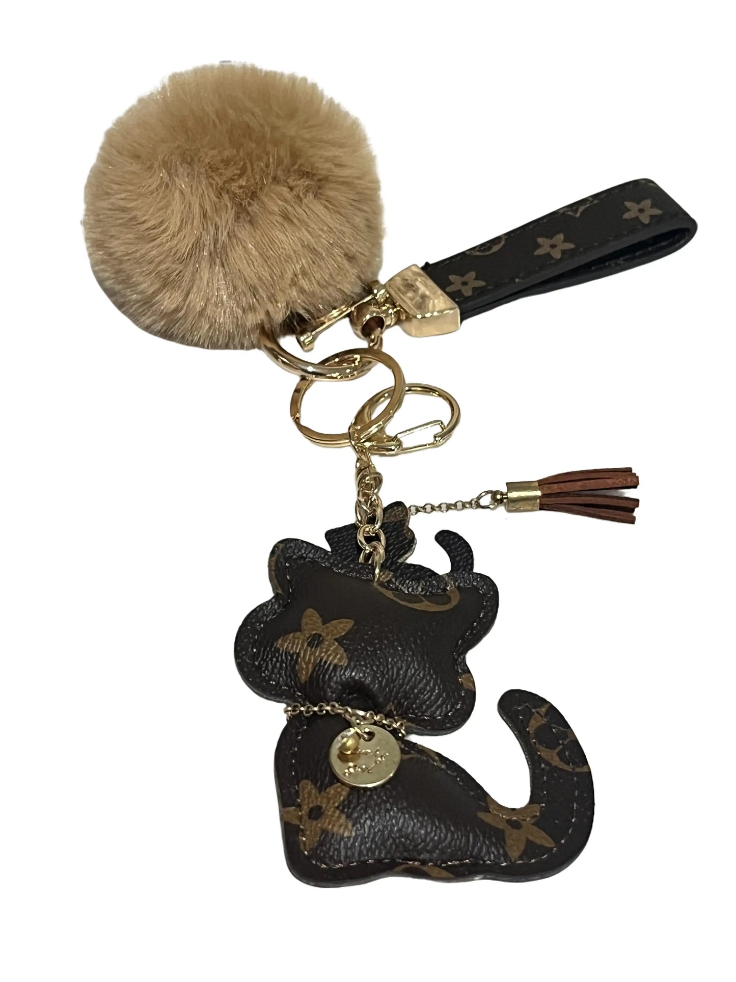 Urban Elegance Cat Bag Charm Keychain