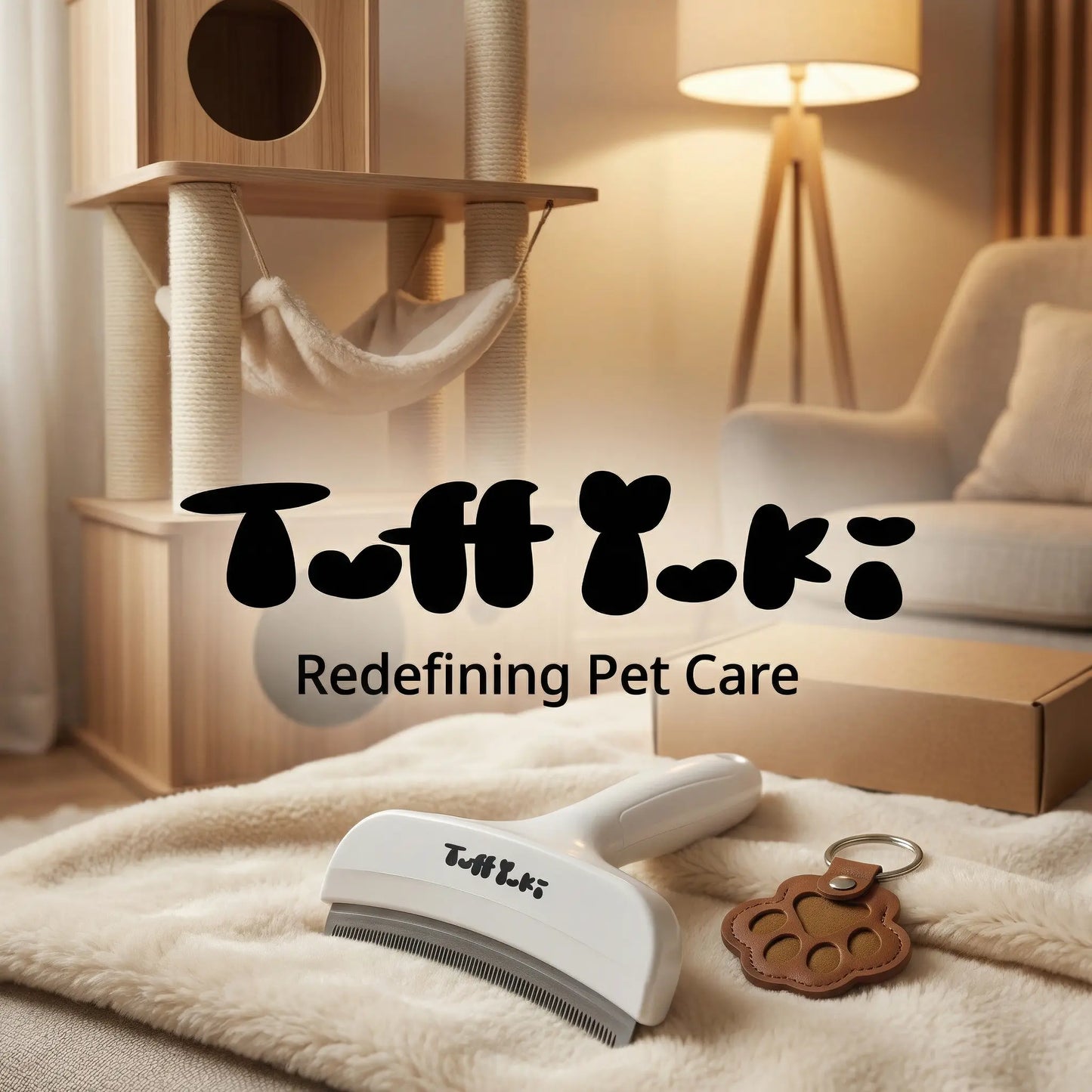 TUFFYUKI Professional Pet Deshedding Tool - Gentle Undercoat Rake for Dogs and Cats, Efficient Shedding and Dematting Comb for Long-Haired Fur Grooming