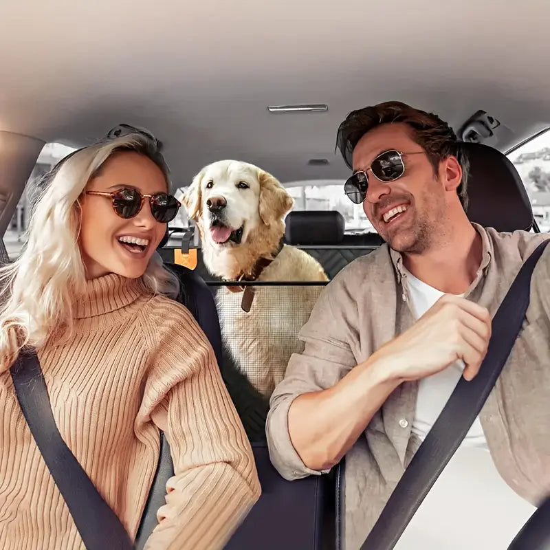 Premium Heavy-Duty Waterproof Dog Car Seat Cover with Mesh Window - Scratch-Resistant for Trucks and SUVs, Perfect for Aggressive Chewers, Black