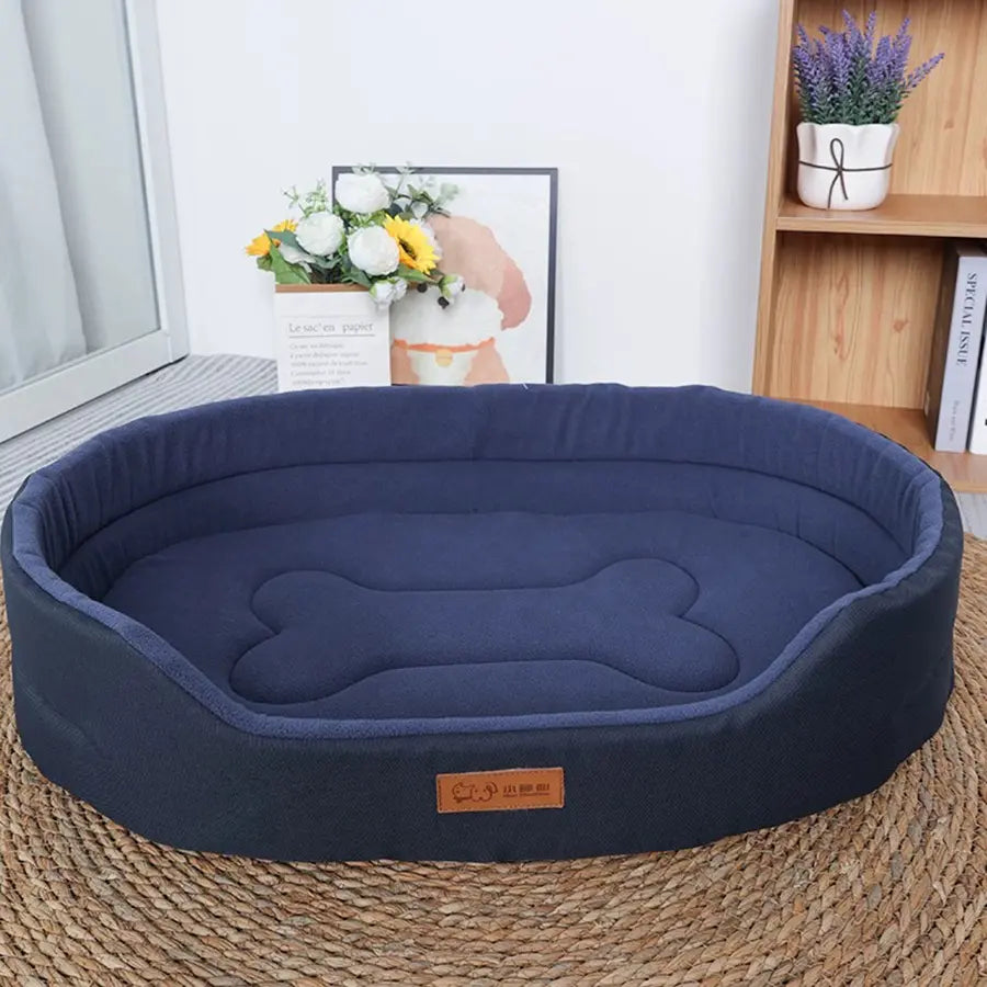 All-Season Washable Semi-Closed Pet Bed with Detachable Comfort Mat for Small Dogs and Cats