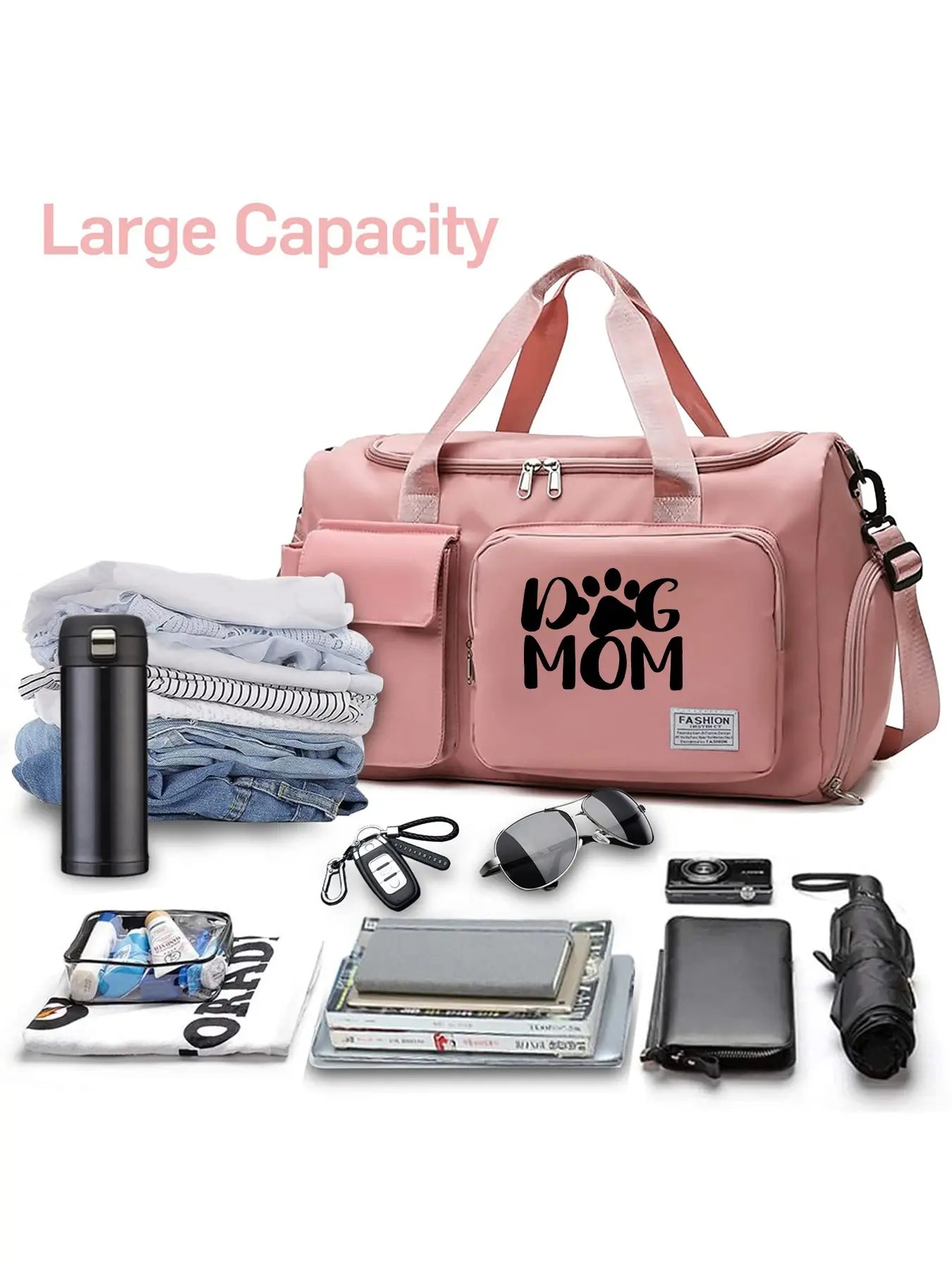 Large Capacity Dog Mom Travel Backpack - Versatile Minimalist Design for All-Season Use with Handheld and Crossbody Carrying Options