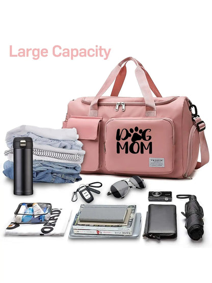 Large Capacity Dog Mom Travel Backpack - Versatile Minimalist Design for All-Season Use with Handheld and Crossbody Carrying Options
