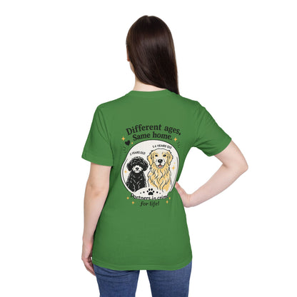Different Ages, Same Home - Dog Mom T-Shirt (Partners in Crime)