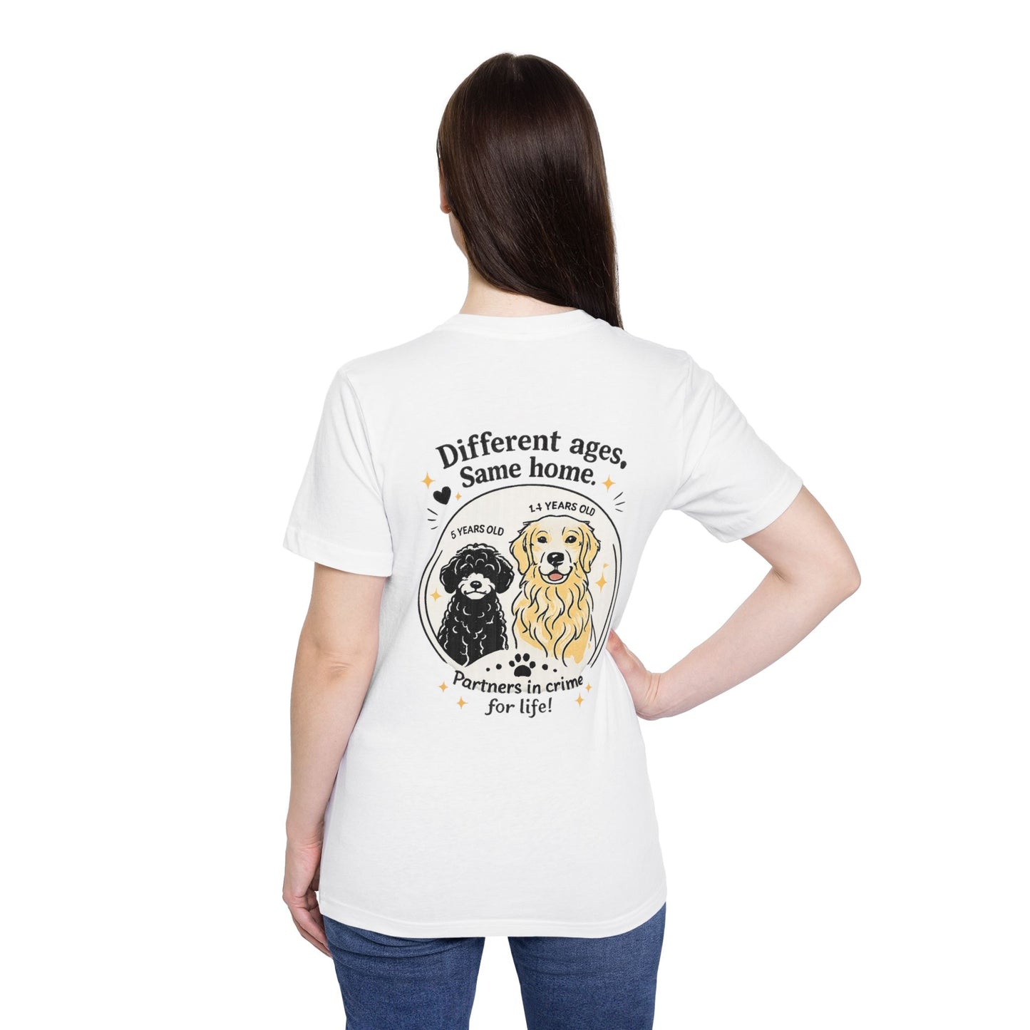 Different Ages, Same Home - Dog Mom T-Shirt (Partners in Crime)