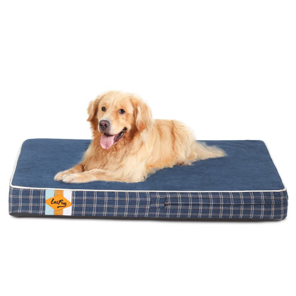 Laifug Orthopedic Memory Foam Dog Bed (46" x 28" x 4") with Waterproof Liner, Removable Washable Cover, and Ergonomic Design