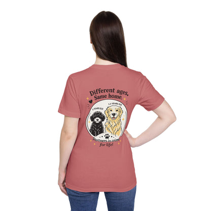 Different Ages, Same Home - Dog Mom T-Shirt (Partners in Crime)