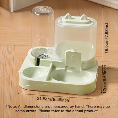 Automatic 2-in-1 Cat Feeder and Water Dispenser with Gravity Feed System, BPA-Free, Dry and Wet Separation, Perfect for Indoor Cats and Dogs, Travel-Friendly Design
