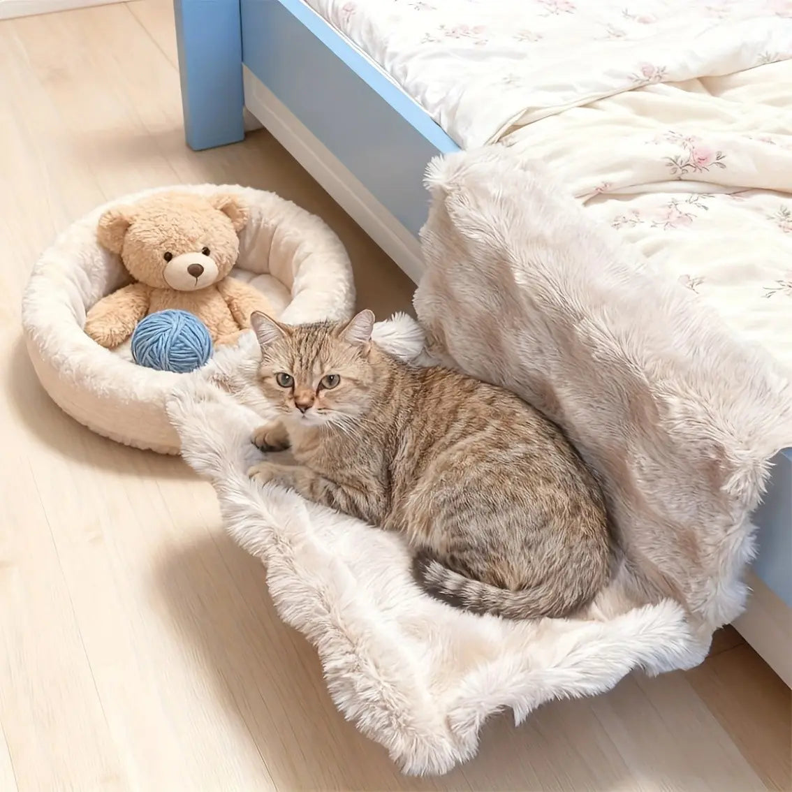 Premium Wall-Mounted Plush Pet Hammock - Washable All-Season Soft Bed for Small Cats and Dogs, Compatible with Sofa, Bed, and Window, Portable and Easy to Clean