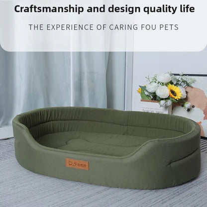 All-Season Washable Semi-Closed Pet Bed with Detachable Comfort Mat for Small Dogs and Cats