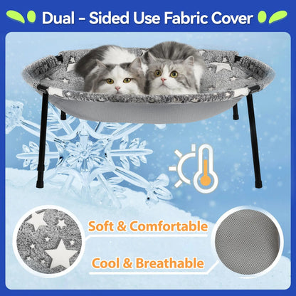 Pomesea Elevated Calming Cat Bed - Glow-in-the-Dark Anti-Anxiety Hammock for Cats and Small Dogs, Soft Indoor Pet Bed