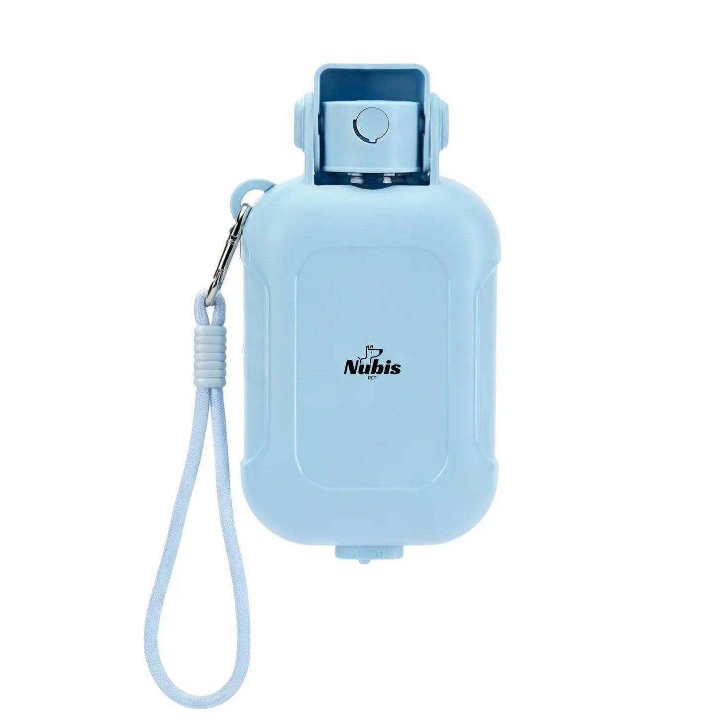 Nubispet Portable Dog Water Bottle with Integrated Food Storage and Waste Bag Holder – Perfect Travel Dispenser for Small Breeds