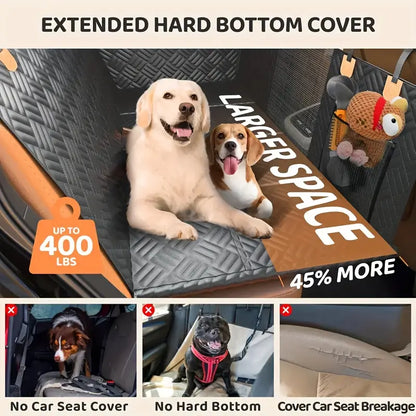 Premium Heavy-Duty Waterproof Dog Car Seat Cover with Mesh Window - Scratch-Resistant for Trucks and SUVs, Perfect for Aggressive Chewers, Black