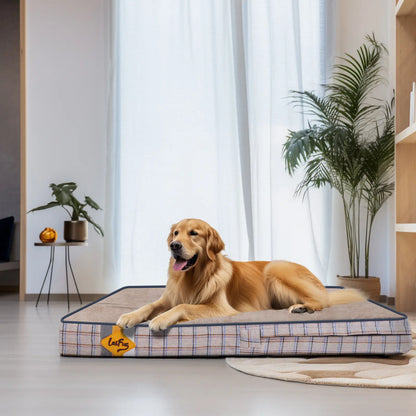 Laifug Orthopedic Memory Foam Dog Bed (46" x 28" x 4") with Waterproof Liner, Removable Washable Cover, and Ergonomic Design