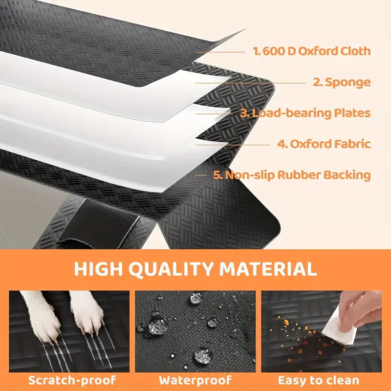 Premium Heavy-Duty Waterproof Dog Car Seat Cover with Mesh Window - Scratch-Resistant for Trucks and SUVs, Perfect for Aggressive Chewers, Black
