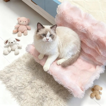 Premium Wall-Mounted Plush Pet Hammock - Washable All-Season Soft Bed for Small Cats and Dogs, Compatible with Sofa, Bed, and Window, Portable and Easy to Clean
