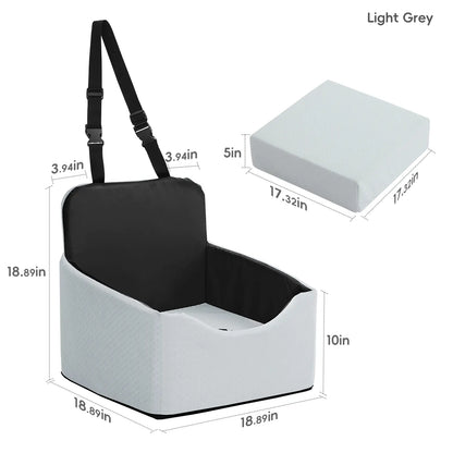 VALUXE Dog Car Booster Seat - All-Season Enclosed Design with Seat Belt Straps, Non-Slip & Waterproof Pet Travel Seat