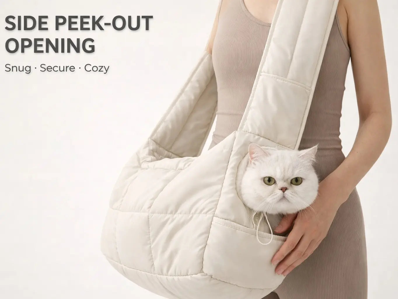 Premium Small Pet Sling Carrier (Up to 6/8 lbs) – Innovative Head-Out Design, Adjustable Drawstring, Ultra-Soft Fabric, Machine Washable, and Safety Leash Clip