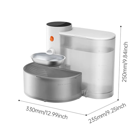 Smart Automatic Pet Water Dispenser with Stainless Steel Bowl - Continuous Flowing Water Feeder for Cats and Dogs