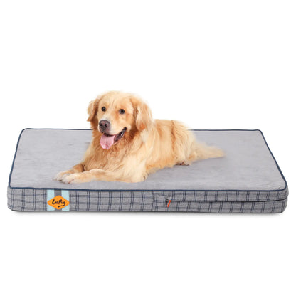 Laifug Orthopedic Memory Foam Dog Bed (46" x 28" x 4") with Waterproof Liner, Removable Washable Cover, and Ergonomic Design