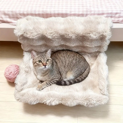 Premium Wall-Mounted Plush Pet Hammock - Washable All-Season Soft Bed for Small Cats and Dogs, Compatible with Sofa, Bed, and Window, Portable and Easy to Clean