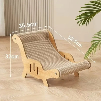 XL 2-In-1 Sisal Cat Scratcher with Hammock and Lounge Chair - Breathable, Durable Cat Bed for Claw Maintenance and Relaxation, All-Season Use