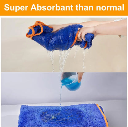Bienbee Quick-Drying Super Absorbent Dog Bathrobe with Adjustable Velcro Strap - Warm Pet Dressing Gown