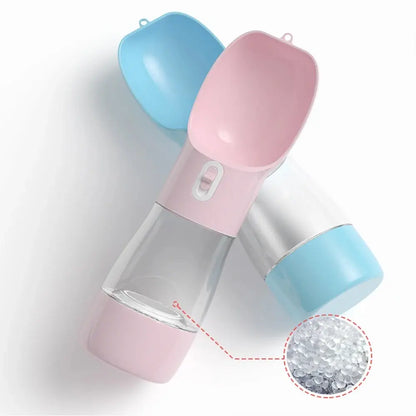 Portable Pet Travel Water Bowl and Food Feeder, 258ML Water Capacity + 200ML Food Capacity, Leak-Proof, Detachable, and Easy to Clean for Outdoor Adventures with Cats and Dogs