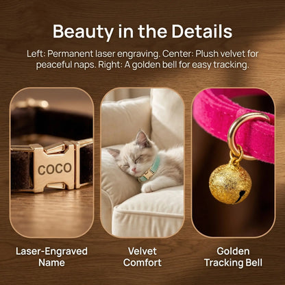 Premium Plush Cat Bell Collar - Comfortable and Stylish Neckband for Everyday Use and Playtime