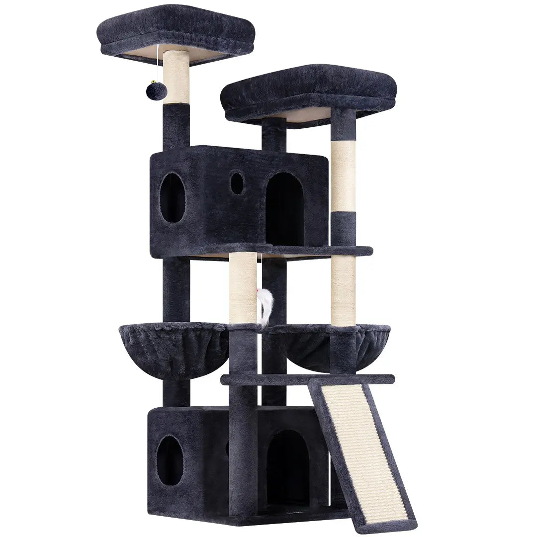 Globlazer F64B 64-Inch Premium Multi-Level Cat Tower - Sturdy Design for Multiple Cats