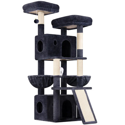 Globlazer F64B 64-Inch Premium Multi-Level Cat Tower - Sturdy Design for Multiple Cats