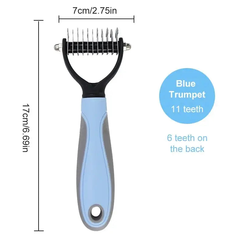Double-Sided Dog Grooming Comb for Efficient Hair Removal - Professional Pet Grooming Tool