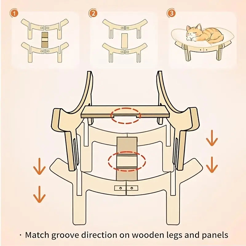 Luxurious Elevated Flower Cat Bed - Stylish Wooden Lounge with Cozy Cushion for Indoor Cats and Dogs - Perfect Raised Pet Sofa for Ultimate Relaxation