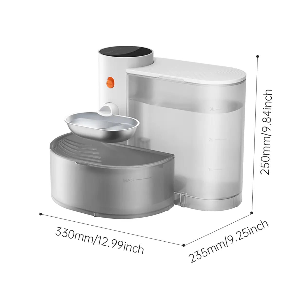 Smart Automatic Pet Water Dispenser with Stainless Steel Bowl - Continuous Flowing Water Feeder for Cats and Dogs