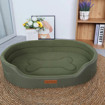 All-Season Washable Semi-Closed Pet Bed with Detachable Comfort Mat for Small Dogs and Cats