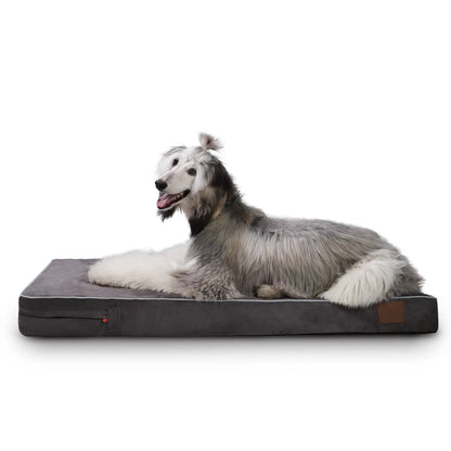 Laifug Orthopedic Memory Foam Dog Bed (46" x 28" x 4") with Waterproof Liner, Removable Washable Cover, and Ergonomic Design