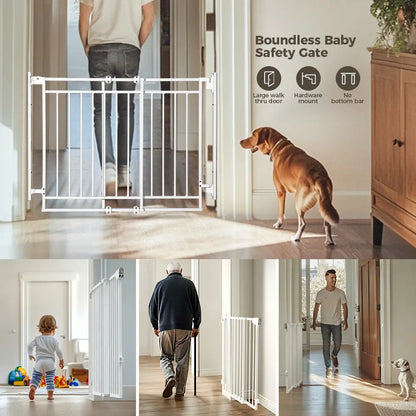 PAWGIANT 29" Extra Tall Wall-Mounted Cat Gate with Adjustable Cat Door and Self-Closing Walk-Through, Suitable for Openings 27.5-43", Perfect for Homes with Infants, Toddlers, and Pets