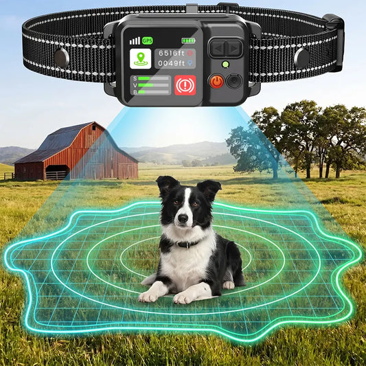 2026 Newest Dog Electronic Fence: The Ultimate Waterproof GPS Fencing System for Safe Outdoor Adventures | Adjustable Warning Intensity & No Subscription Fees!