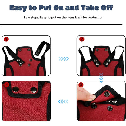 Set of 6 Adjustable Chicken Saddles with Elastic Straps - Protective Outdoor Aprons for Hens, Suitable for Small to Large Poultry
