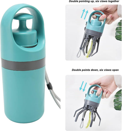 Revolutionary Dog Claw Poop Scooper - Lightweight, Portable Waste Picker with Bag Dispenser and Retractable Strap for Effortless Outdoor Cleanup