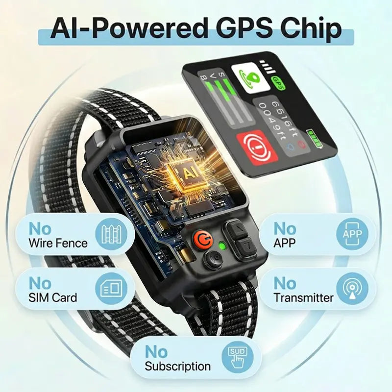 2026 Newest Dog Electronic Fence: The Ultimate Waterproof GPS Fencing System for Safe Outdoor Adventures | Adjustable Warning Intensity & No Subscription Fees!