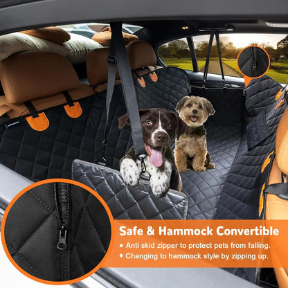 Heavy-Duty Waterproof Dog Car Seat Cover - Scratch-Proof Nonslip Hammock Protector for Cars, Trucks, and SUVs