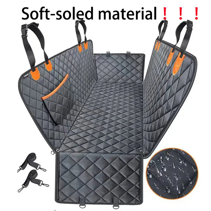 Premium Heavy-Duty Waterproof Dog Car Seat Cover with Mesh Window - Scratch-Resistant for Trucks and SUVs, Perfect for Aggressive Chewers, Black