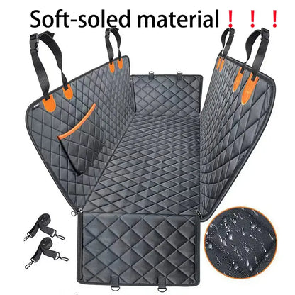 Premium Heavy-Duty Waterproof Dog Car Seat Cover with Mesh Window - Scratch-Resistant for Trucks and SUVs, Perfect for Aggressive Chewers, Black