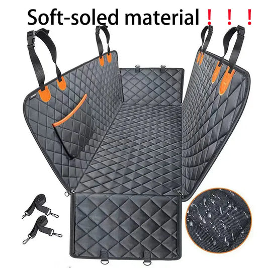 Premium Heavy-Duty Waterproof Dog Car Seat Cover with Mesh Window - Scratch-Resistant for Trucks and SUVs, Perfect for Aggressive Chewers, Black