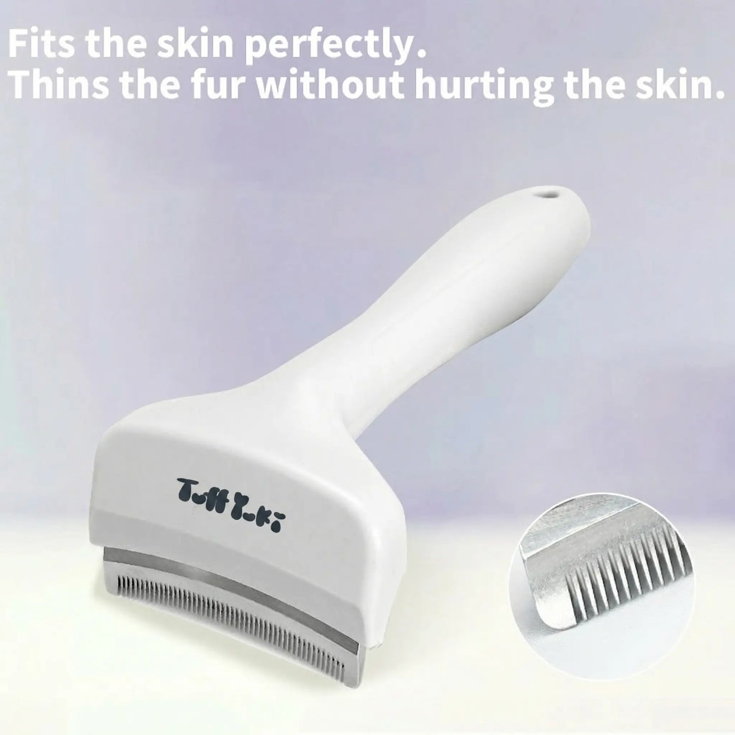 TUFFYUKI Professional Pet Deshedding Tool - Gentle Undercoat Rake for Dogs and Cats, Efficient Shedding and Dematting Comb for Long-Haired Fur Grooming