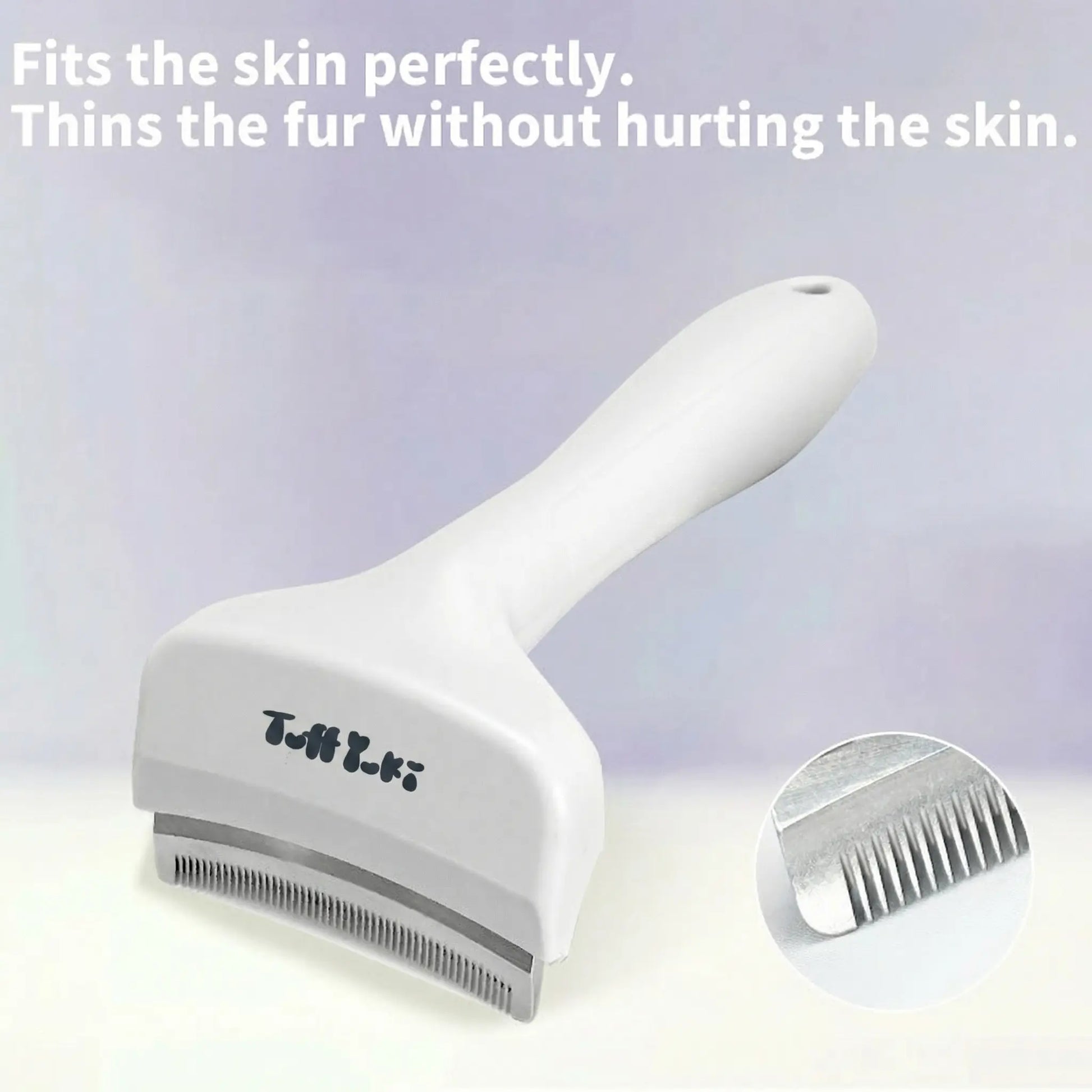 TUFFYUKI Professional Pet Deshedding Tool - Gentle Undercoat Rake for Dogs and Cats, Efficient Shedding and Dematting Comb for Long-Haired Fur Grooming